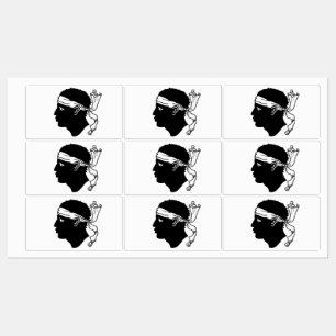 Patriotische Etiketten mit der Flagge von Korsika,