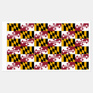 Patriotische Etiketten mit der Flagge von Maryland