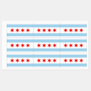 Patriotische Etiketten mit Flagge von Chicago City