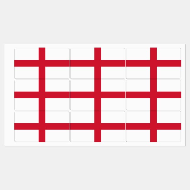 Patriotische Etiketten mit Flagge von England (Blatt)