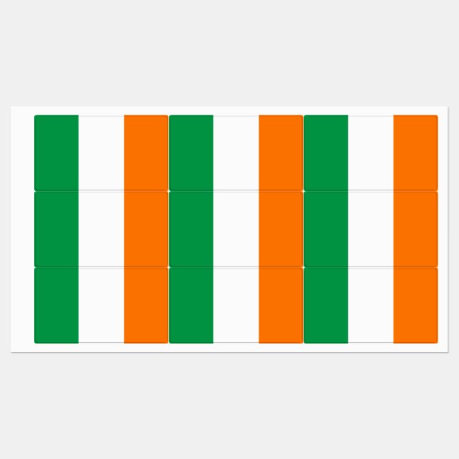 Patriotische Etiketten mit irischer Flagge (Blatt)