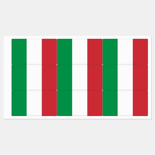 Patriotische Etiketten mit italienischer Flagge (Blatt)