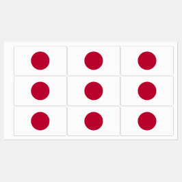 Patriotische Etiketten mit japanischer Flagge