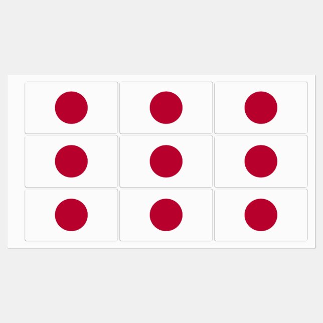 Patriotische Etiketten mit japanischer Flagge (Blatt)