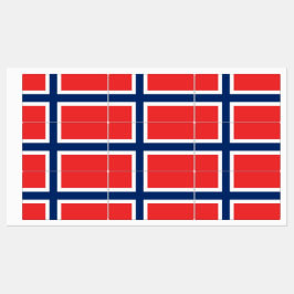 Patriotische Etiketten mit norwegischer Flagge