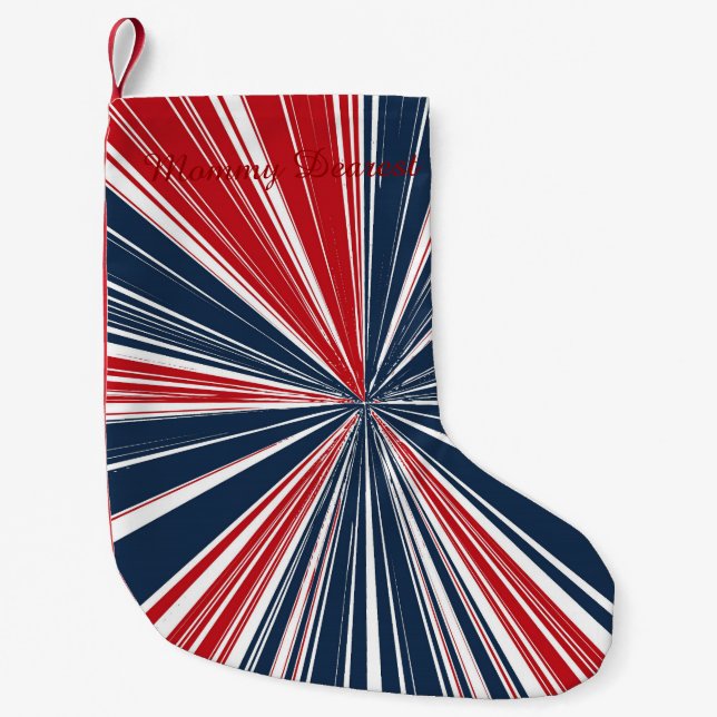 Patriotische Explosion abstrakt Kleiner Weihnachtsstrumpf (Vorderseite)
