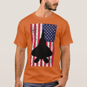 Patriotische F22 Raptor Kampfflugzeug Amerikanisch T-Shirt