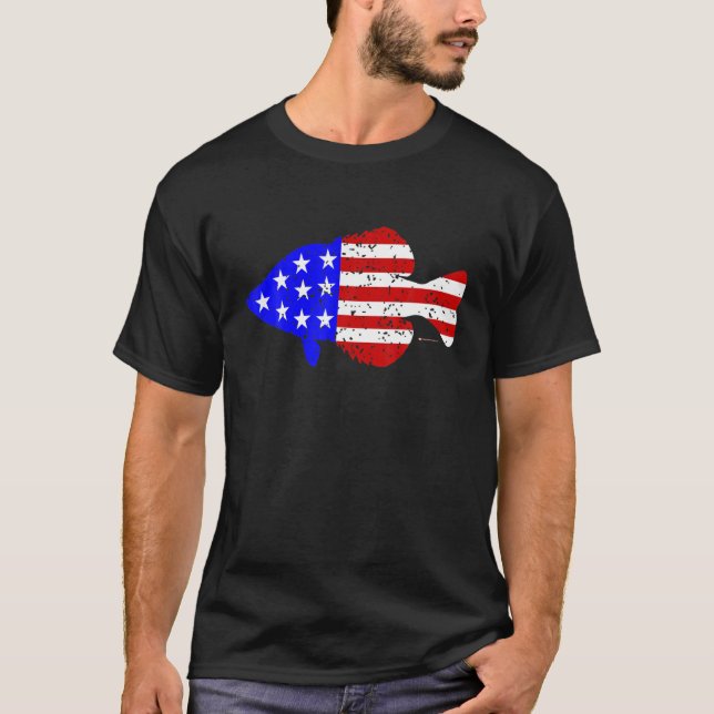 Patriotische Fahnenfischerei T-Shirt (Vorderseite)