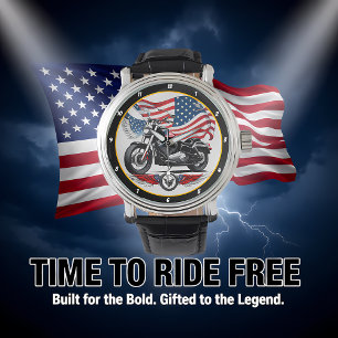 Patriotische Fahrt, American Flag Watch. Armbanduhr