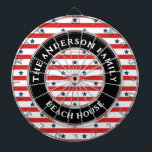 Patriotische Familie mit roter weißer und blauer a Dartscheibe<br><div class="desc">Red White and Blue American Flag Patriotic Family Name Dart Board</div>