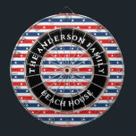 Patriotische Familie mit roter weißer und blauer a Dartscheibe<br><div class="desc">Red White and Blue American Flag Patriotic Family Name Dart Board</div>