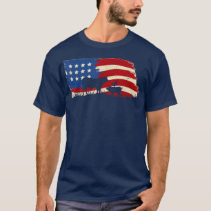 Patriotische Farm Amerikanische Flagge Kuh Schwein T-Shirt