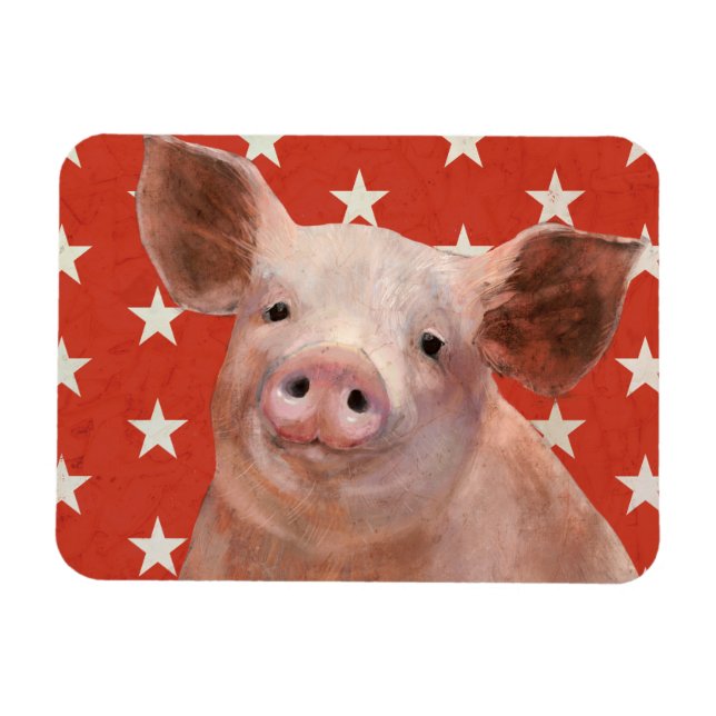 Patriotische Farm - Schwein Magnet