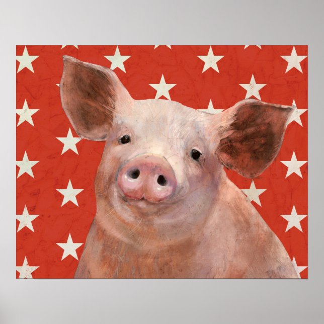 Patriotische Farm - Schwein Poster (Vorne)