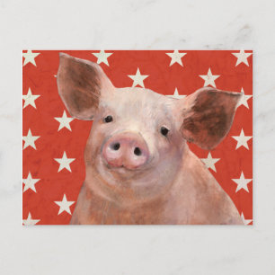 Patriotische Farm - Schwein Postkarte