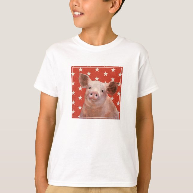 Patriotische Farm - Schwein T-Shirt (Vorderseite)