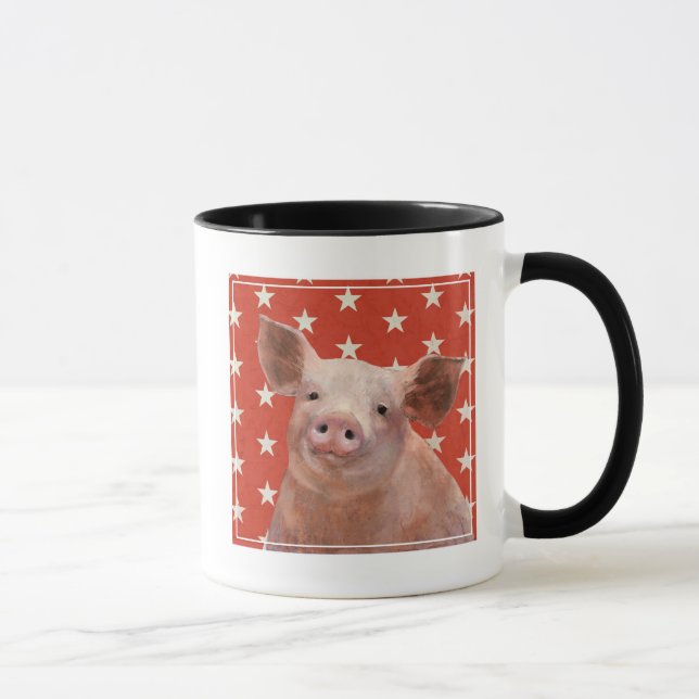 Patriotische Farm - Schwein Tasse (Rechts)