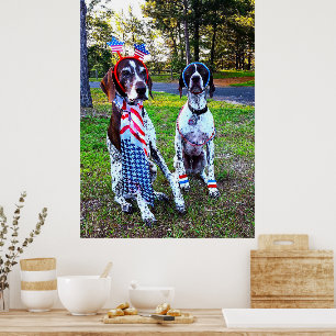 Patriotische Feier Party Hunde Poster
