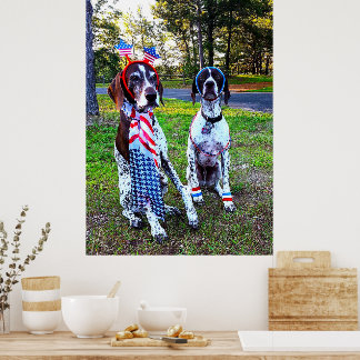 Patriotische Feier Party Hunde Poster
