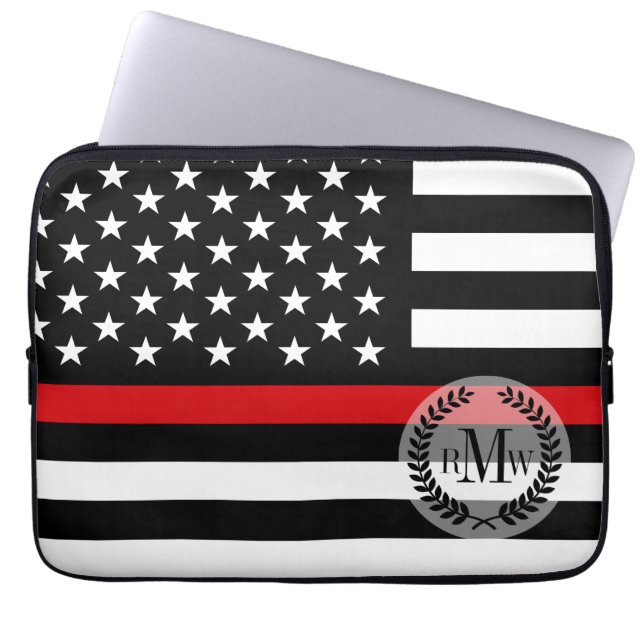Patriotische Feuerwehrmann-Art-amerikanische Laptopschutzhülle (Vorderseite)