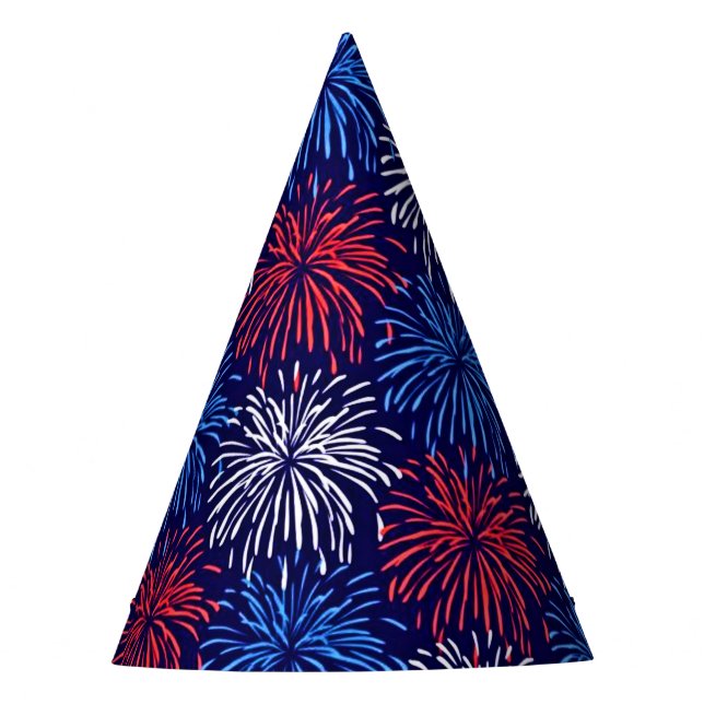 Patriotische Feuerwerke Partyhütchen (Vorderseite)