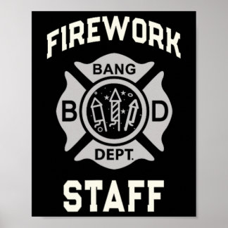 Patriotische Feuerwerkskräfte 4. Juli Crew Sicherh Poster