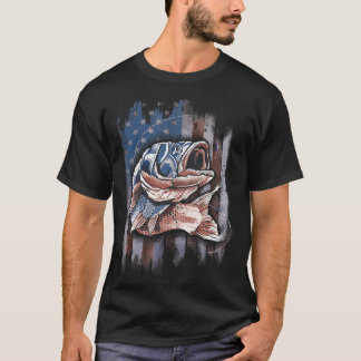 Patriotische Fischerei 4. Juli Männer American Fla T-Shirt