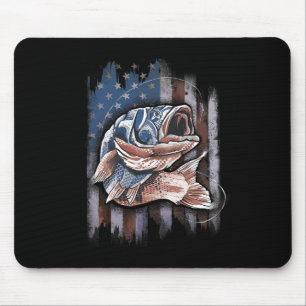 Patriotische Fischerei 4. Juli Männer amerikanisch Mousepad