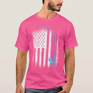 Patriotische Fischerei unter amerikanischer Flagge T-Shirt