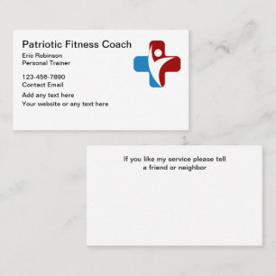 Patriotische Fitness-Coach- und Trainer-Geschäftsk Visitenkarte