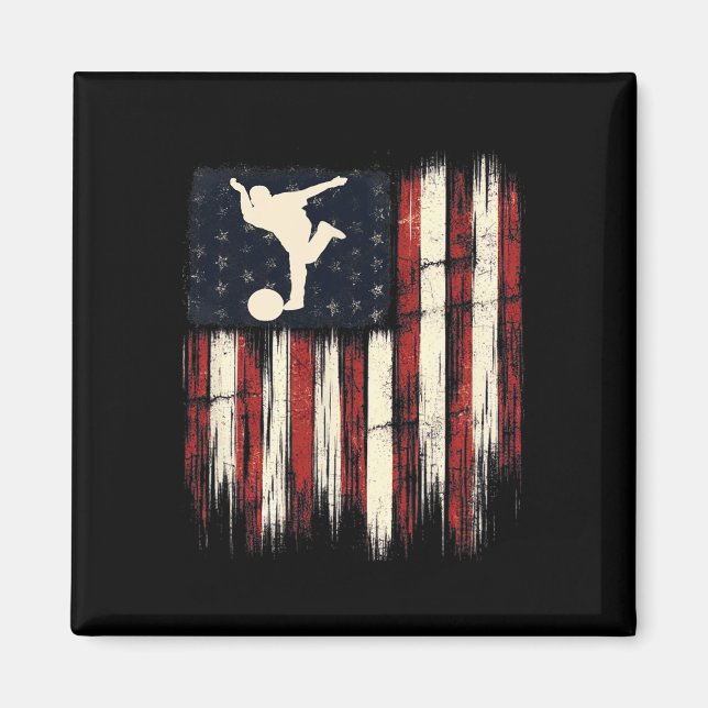 Patriotische Flag Geschenk für Männer Kinder Bowli Magnet (Vorne)