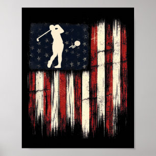 Patriotische Flag Geschenk für Männer Kinder Golf Poster