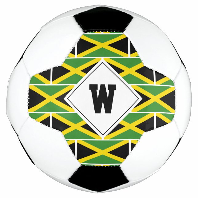 Patriotische FLAG JAMAICA Monogramm Fußball (Vorderseite)