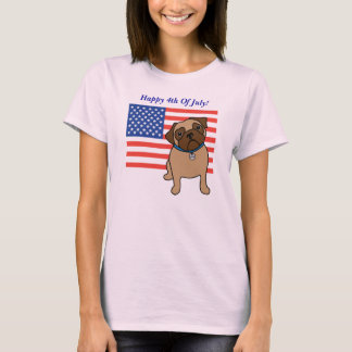Patriotische Flag Mops T-Shirts für Kinder und Erw