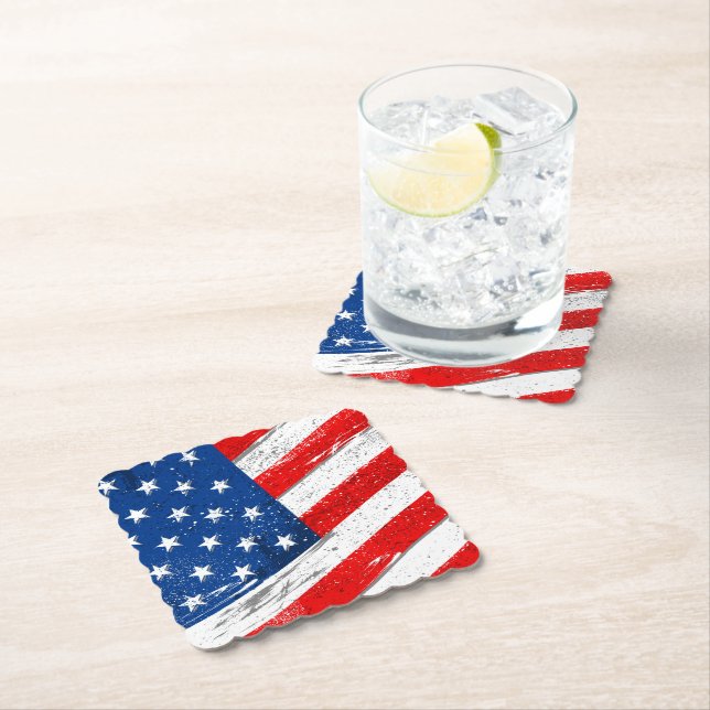 Patriotische Flag Papier trinken Untersetzer (Vor Ort)