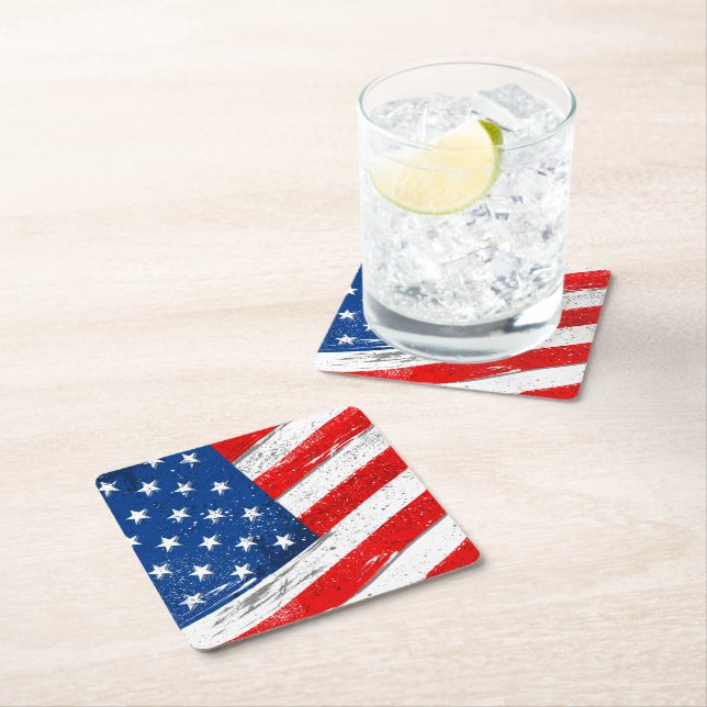Patriotische Flag Papier trinken Untersetzer (Vor Ort)