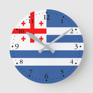 Patriotische Flagge Adschariens Runde Wanduhr