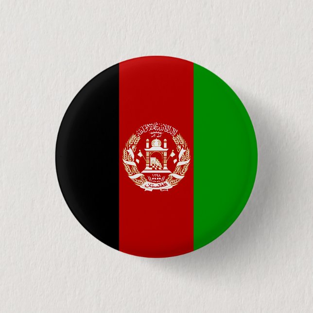 Patriotische Flagge Afghanistans Button (Vorderseite)