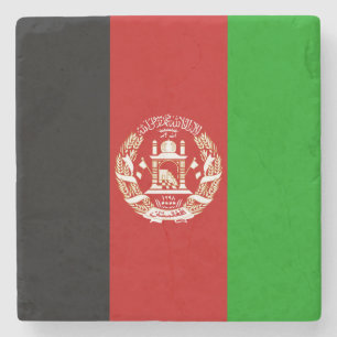 Patriotische Flagge Afghanistans Steinuntersetzer