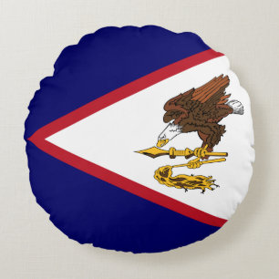 Patriotische Flagge Amerikanisch-Samoas Rundes Kissen