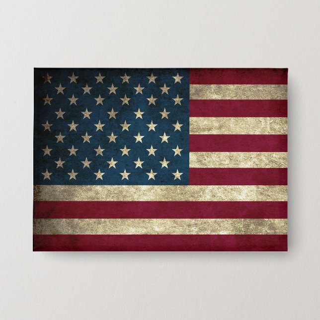 Patriotische Flagge Amerikas Button (Vorderseite)