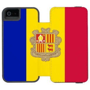 Patriotische Flagge Andorras Incipio Watson™ iPhone 5 Geldbörsen Hülle