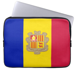 Patriotische Flagge Andorras Laptopschutzhülle