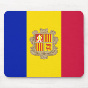 Patriotische Flagge Andorras Mousepad