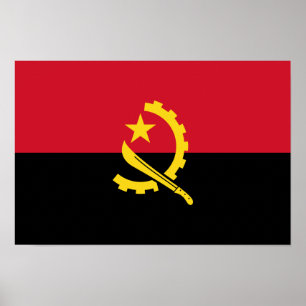 Patriotische Flagge Angolas Poster