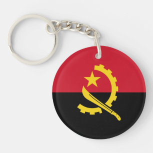 Patriotische Flagge Angolas Schlüsselanhänger