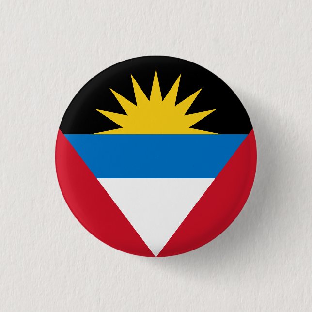 Patriotische Flagge Antigua und Barbuda Button (Vorderseite)