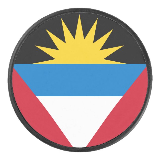 Patriotische Flagge Antigua und Barbuda Eishockey Puck (Vorderseite)