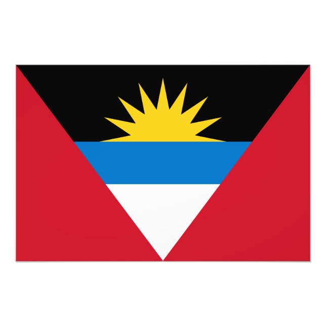 Patriotische Flagge Antigua und Barbuda Fotodruck (Vorne)