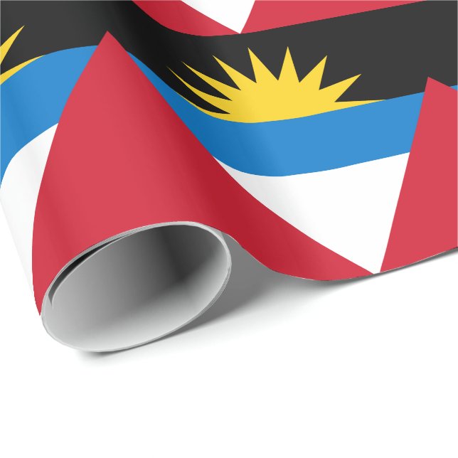 Patriotische Flagge Antigua und Barbuda Geschenkpapier (Rolleneckpunkt)